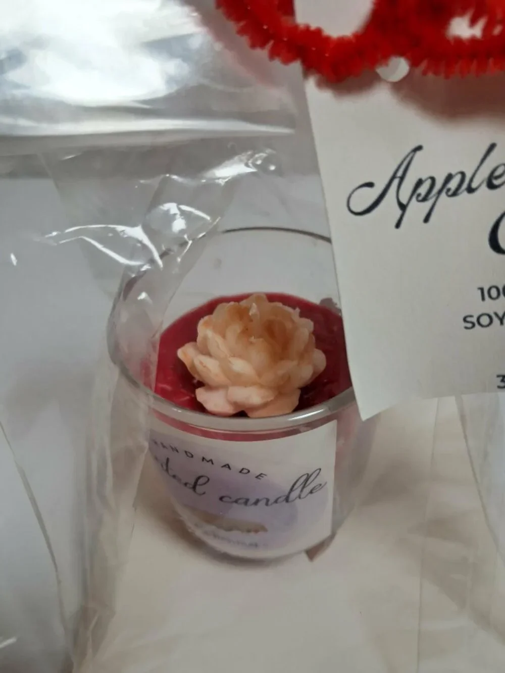 Handmade Soy Wax Candles 2pc Gardenia Apple Cinnamon 3.14oz